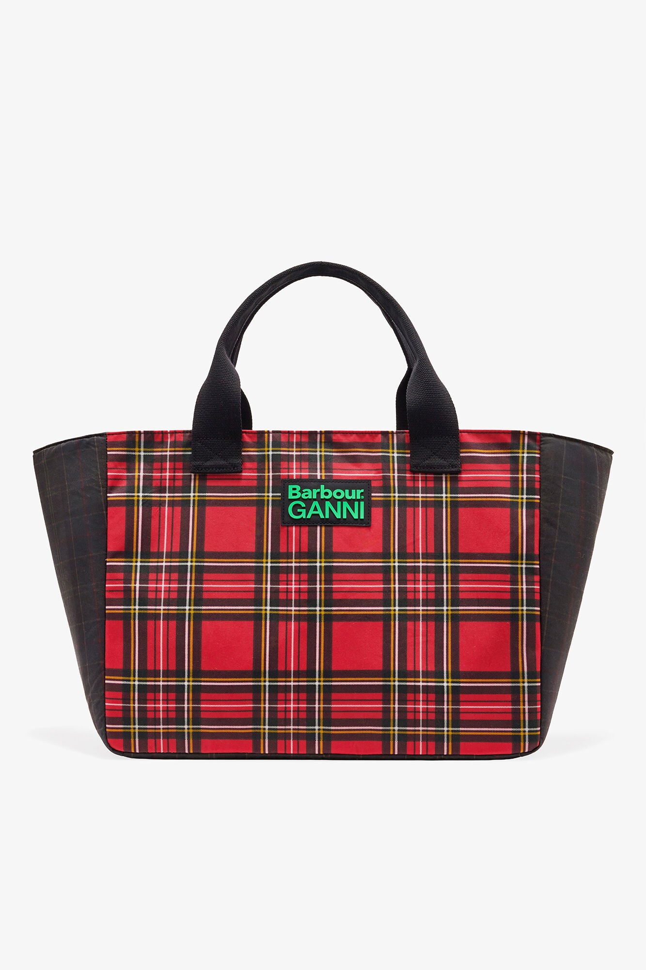 Dark Green Red Tartan Tote - GANNI