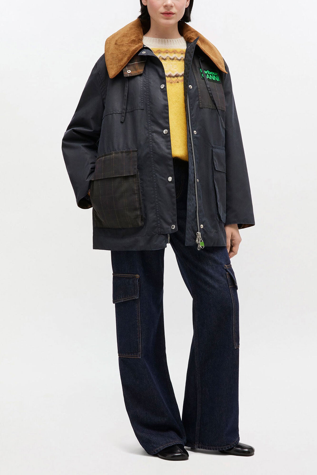 Waxed Jacket in Blue - GANNI