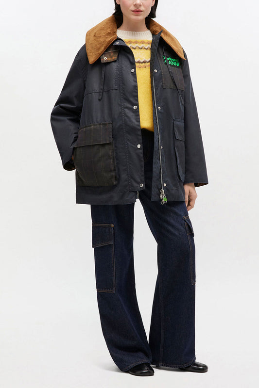 Waxed Jacket in Blue - GANNI