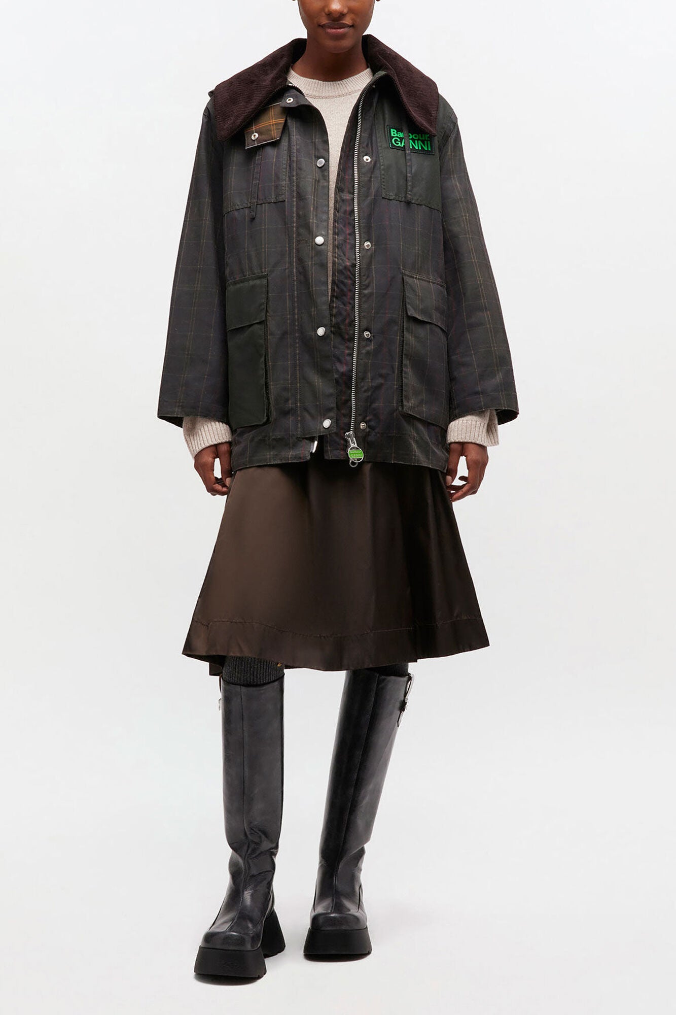 Waxed Jacket in Green - GANNI
