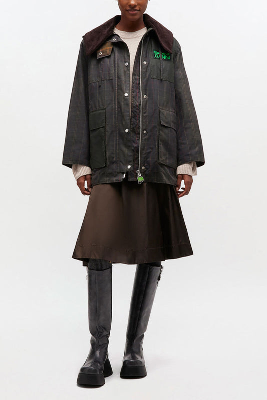 Waxed Jacket in Green - GANNI