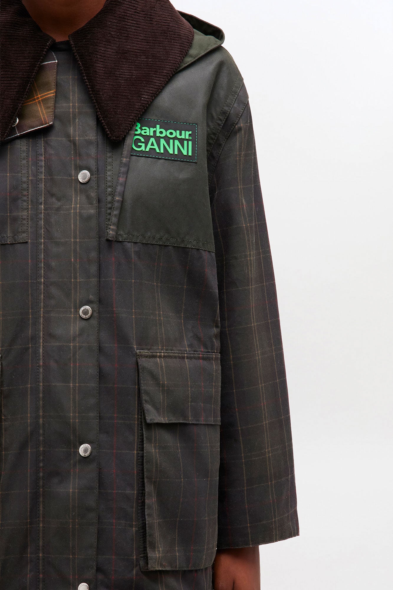 Waxed Jacket in Green - GANNI
