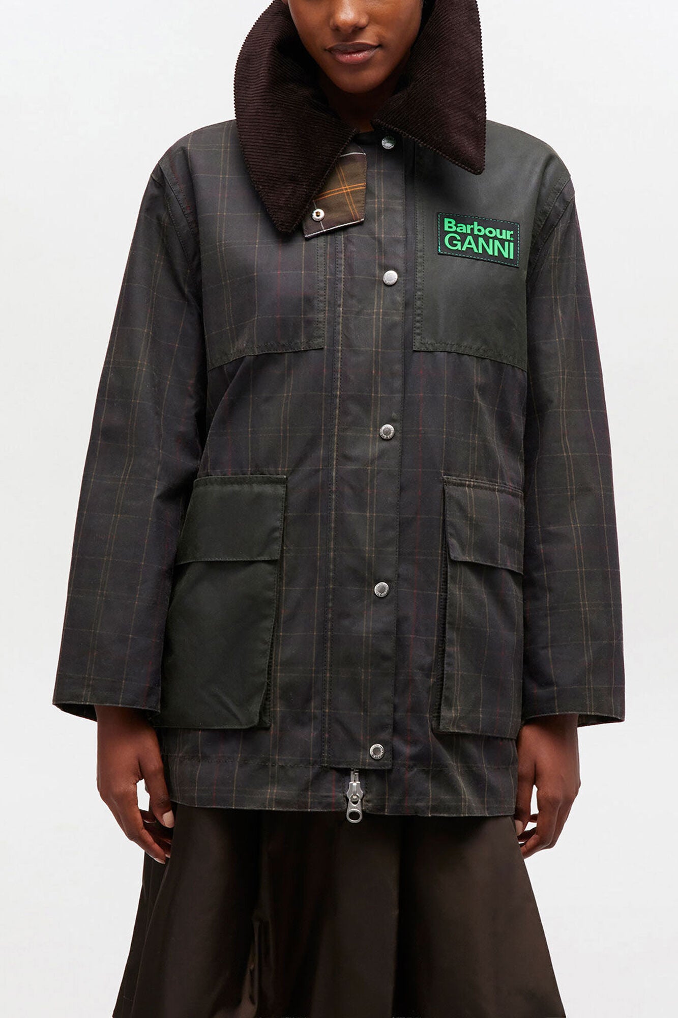 Waxed Jacket in Green - GANNI