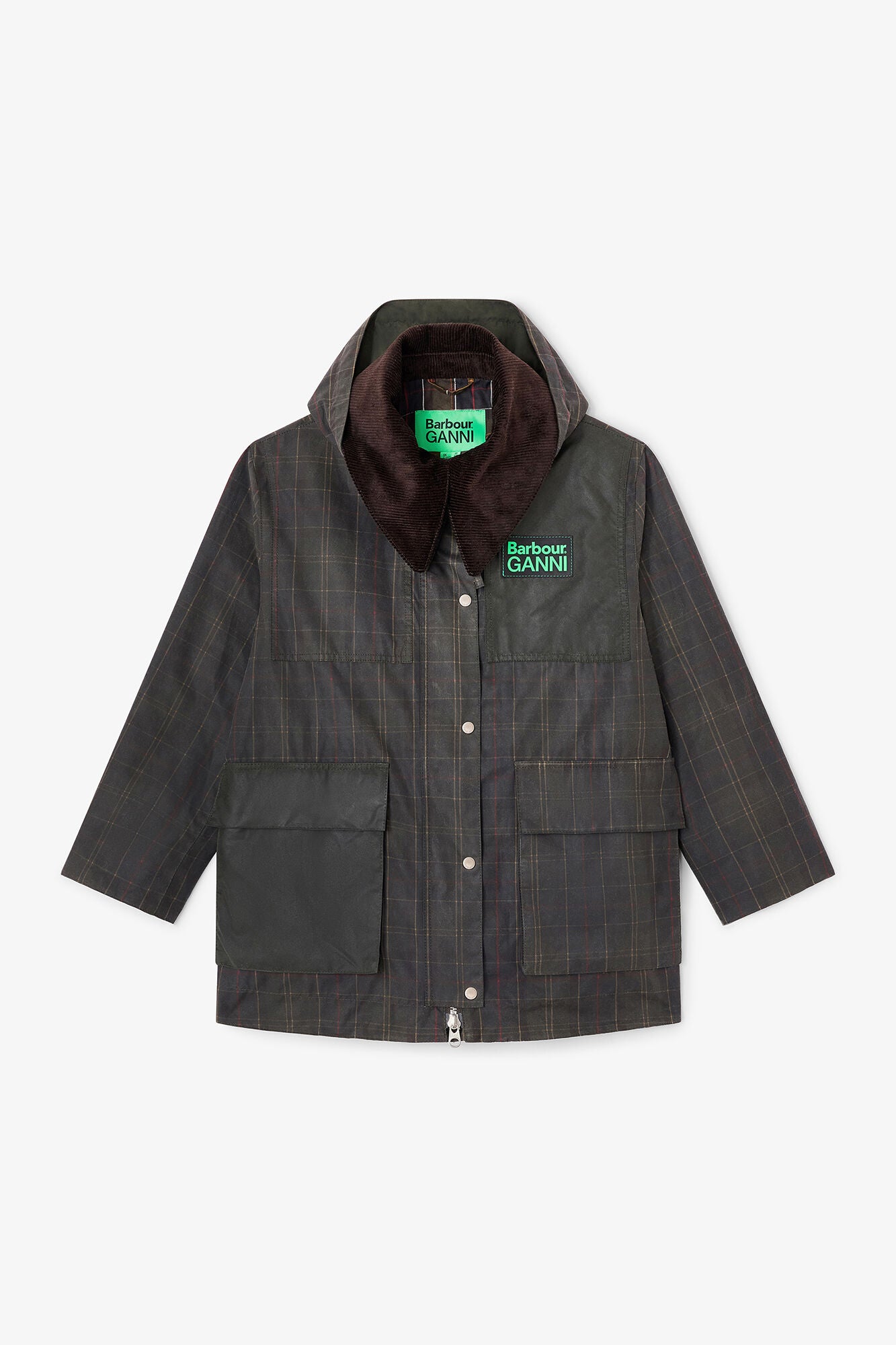 Waxed Jacket in Green - GANNI