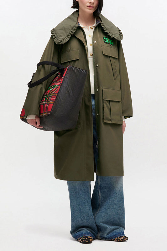 Long Coat in Green - GANNI