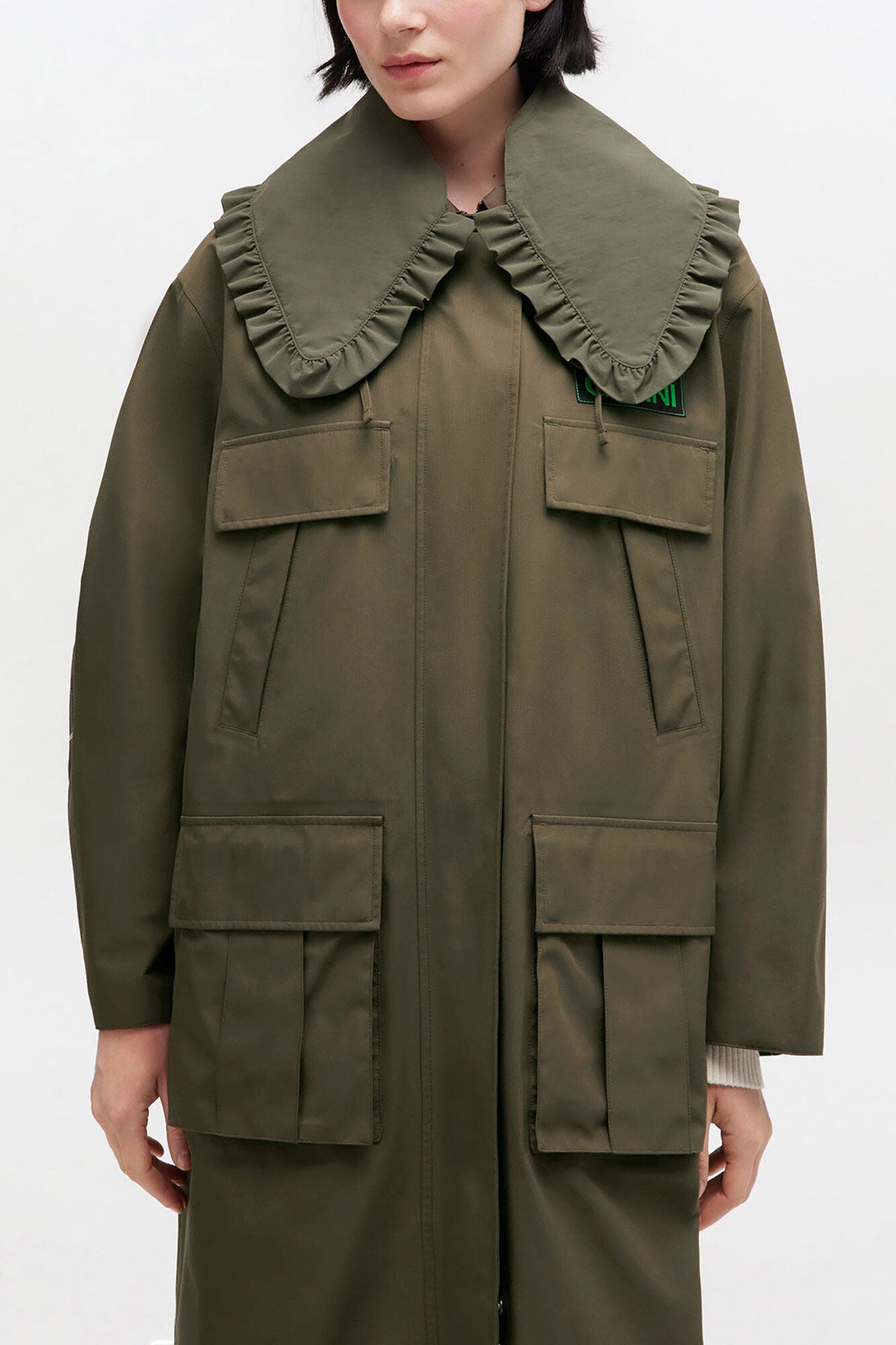 Long Coat in Green - GANNI
