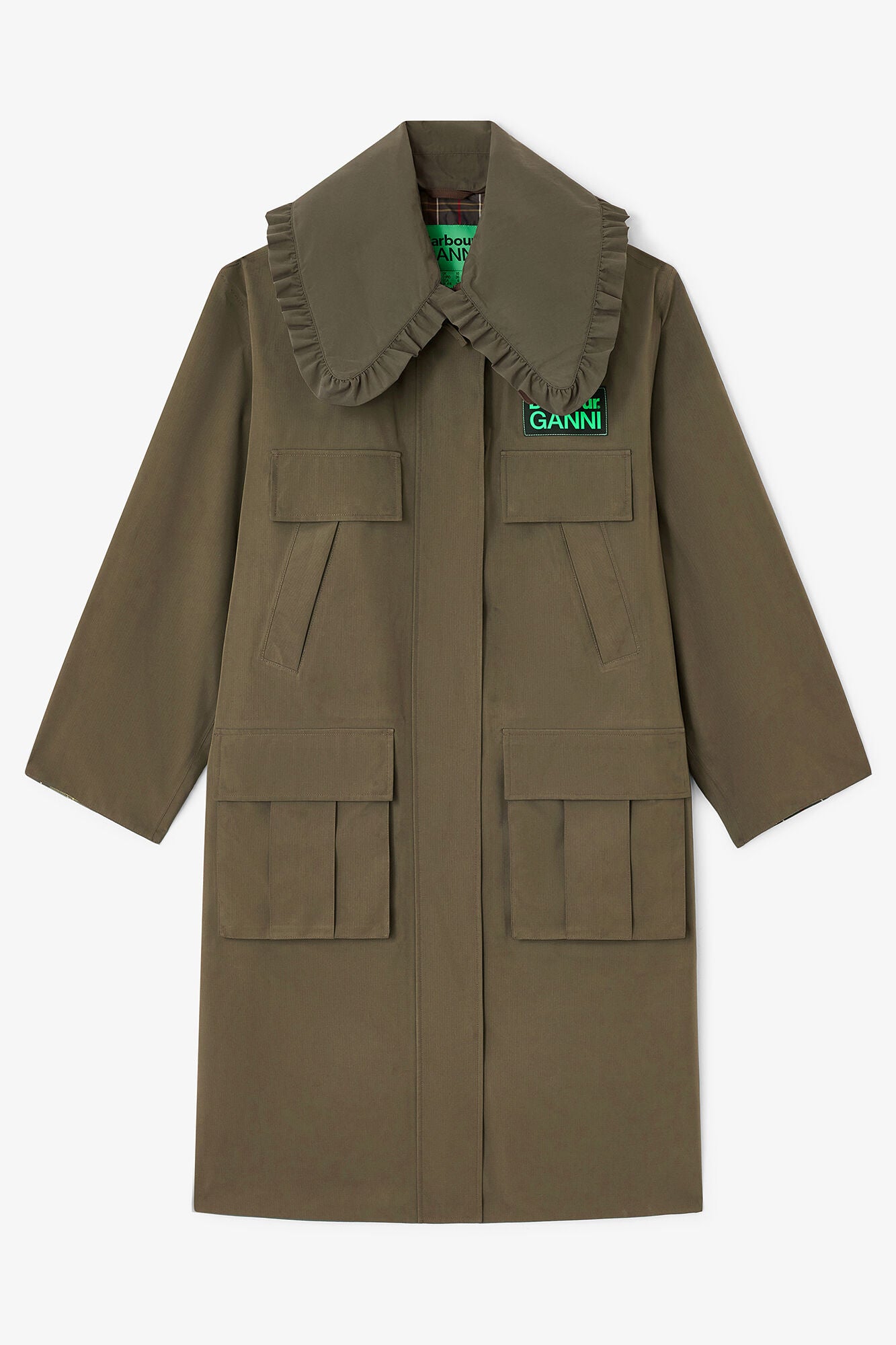 Long Coat in Green - GANNI