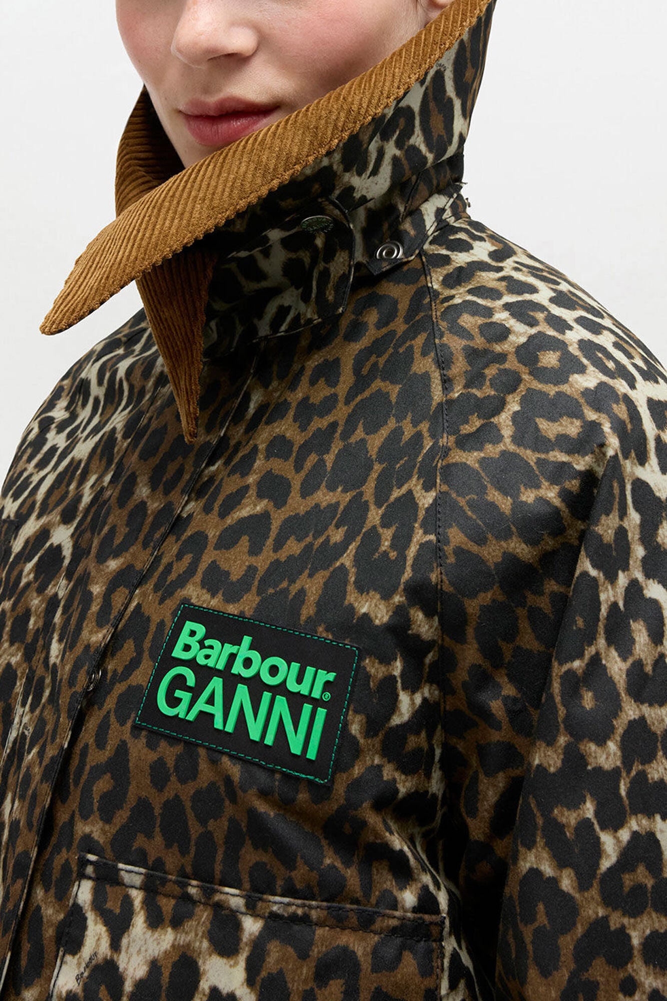 Short Wax Jacket in Leopard - GANNI