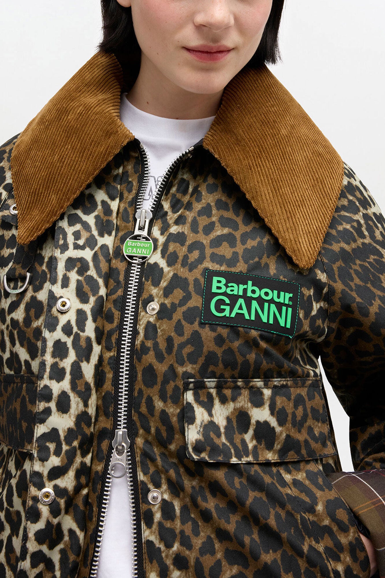 Short Wax Jacket in Leopard - GANNI