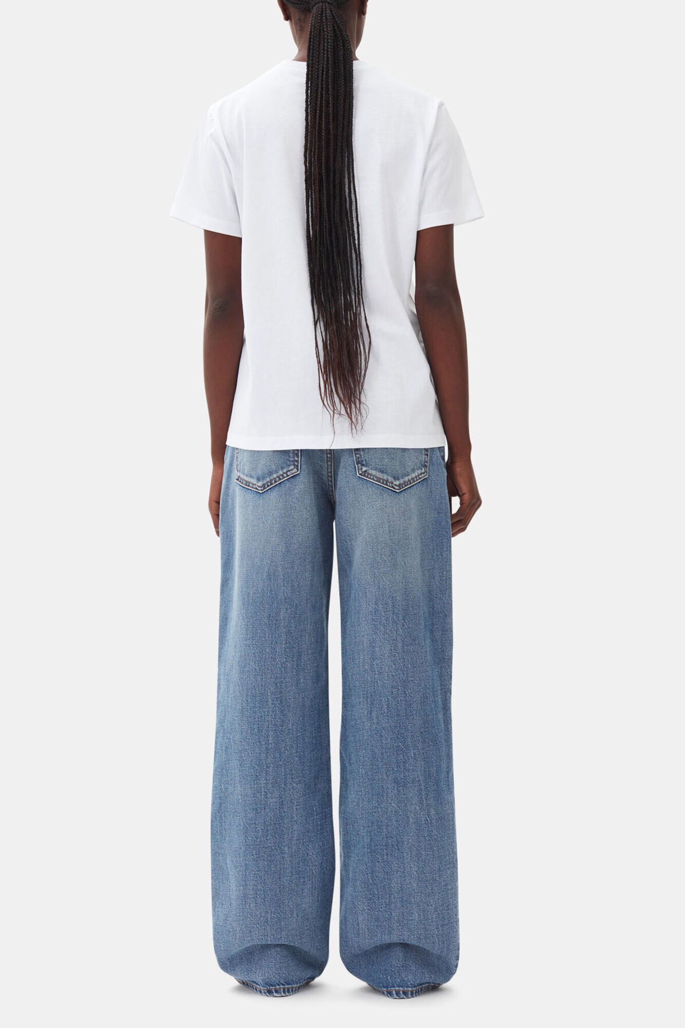 White Basic Jersey Cherry Relaxed T-shirt - GANNI