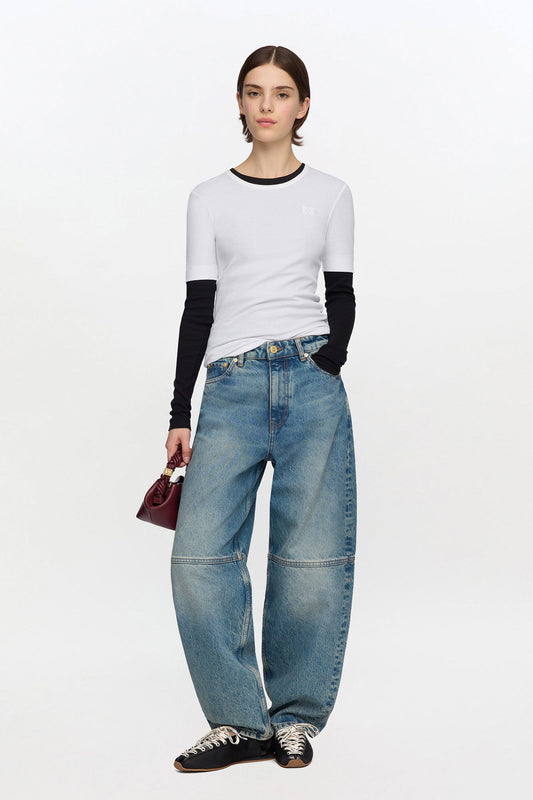 Stary Jeans in Tint Rigid Denim - GANNI