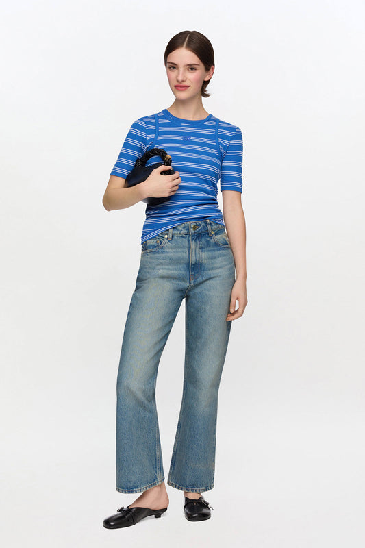 Betzy Cropped Jeans in Tint Rigid Denim - GANNI