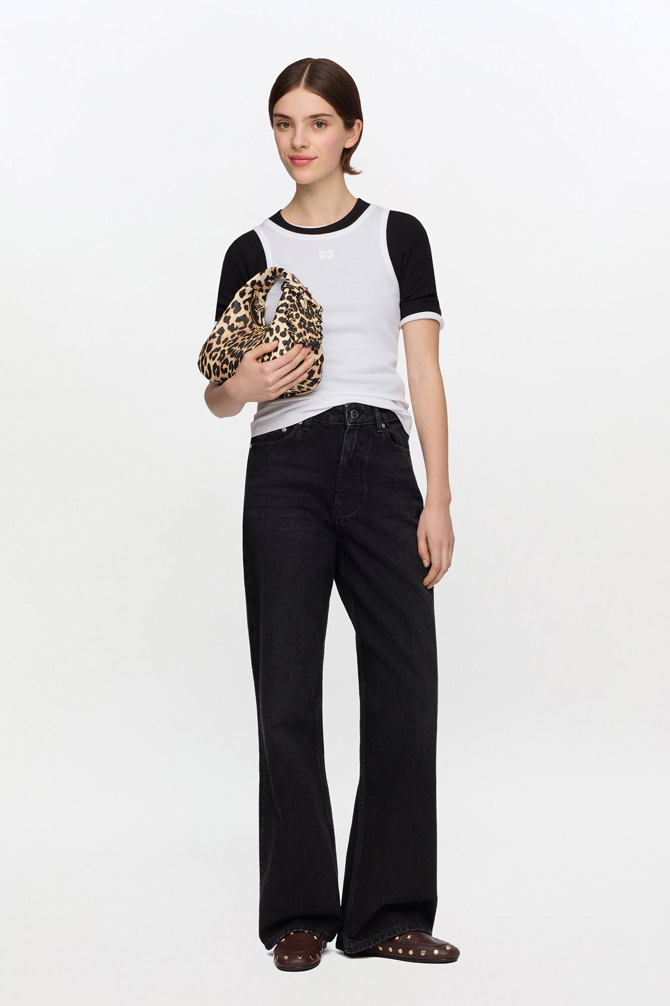 Izey Jeans in Black Rigid Denim - GANNI