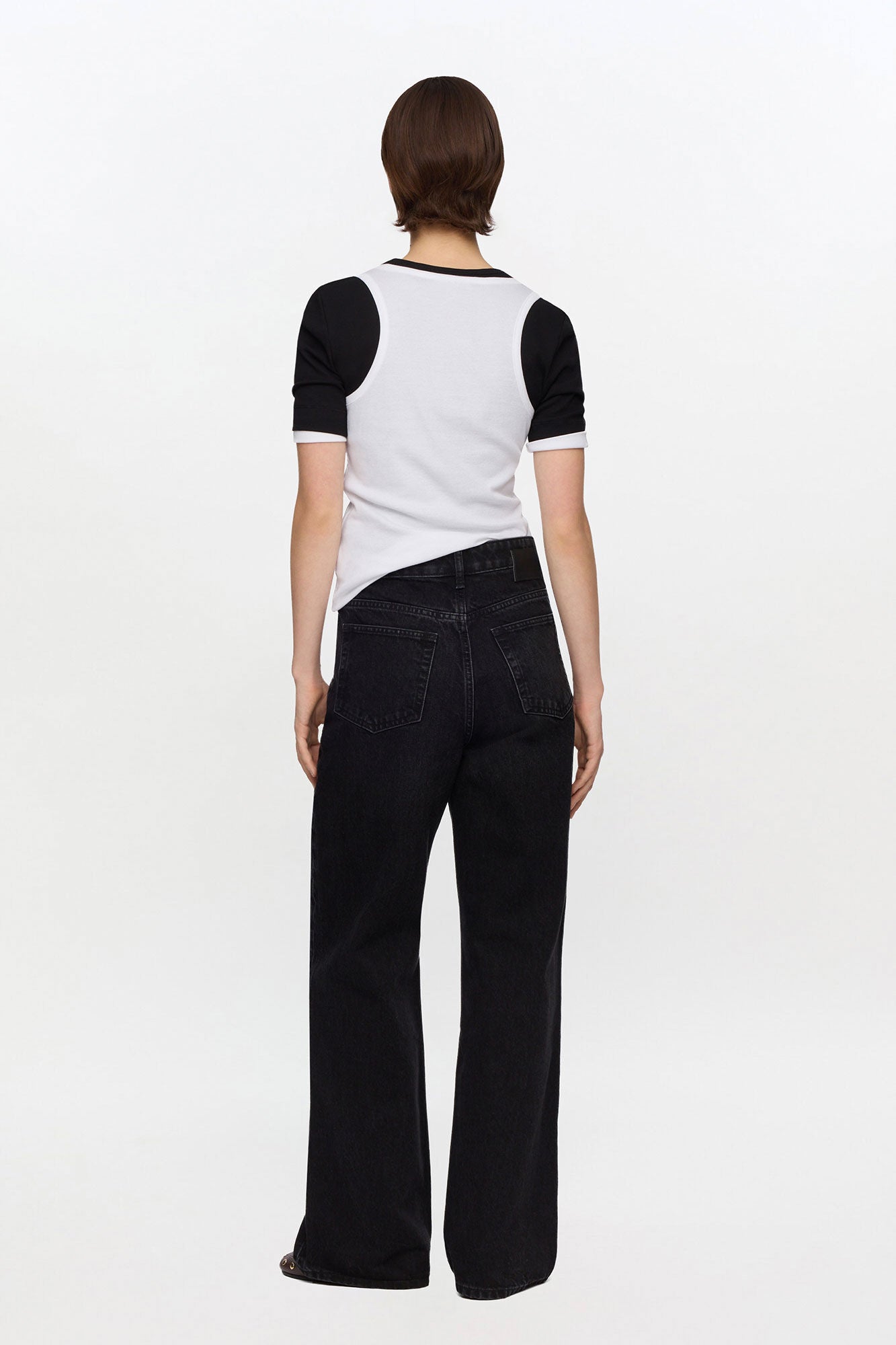 Izey Jeans in Black Rigid Denim - GANNI