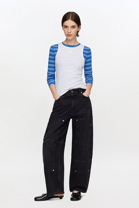 Audri Jeans in Black Rigid Denim - GANNI