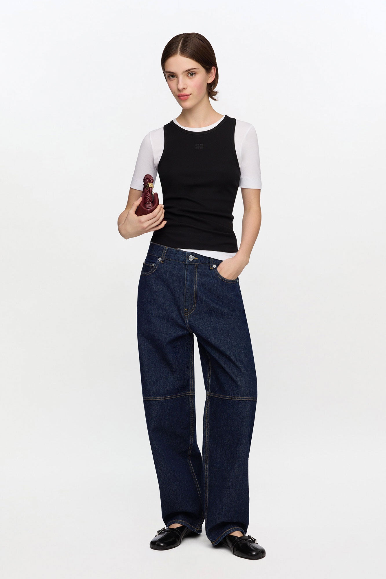 Stary Jeans in Dark Rinse Denim - GANNI