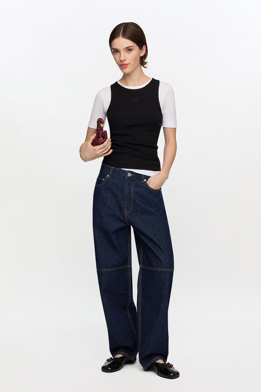Stary Jeans in Dark Rinse Denim - GANNI