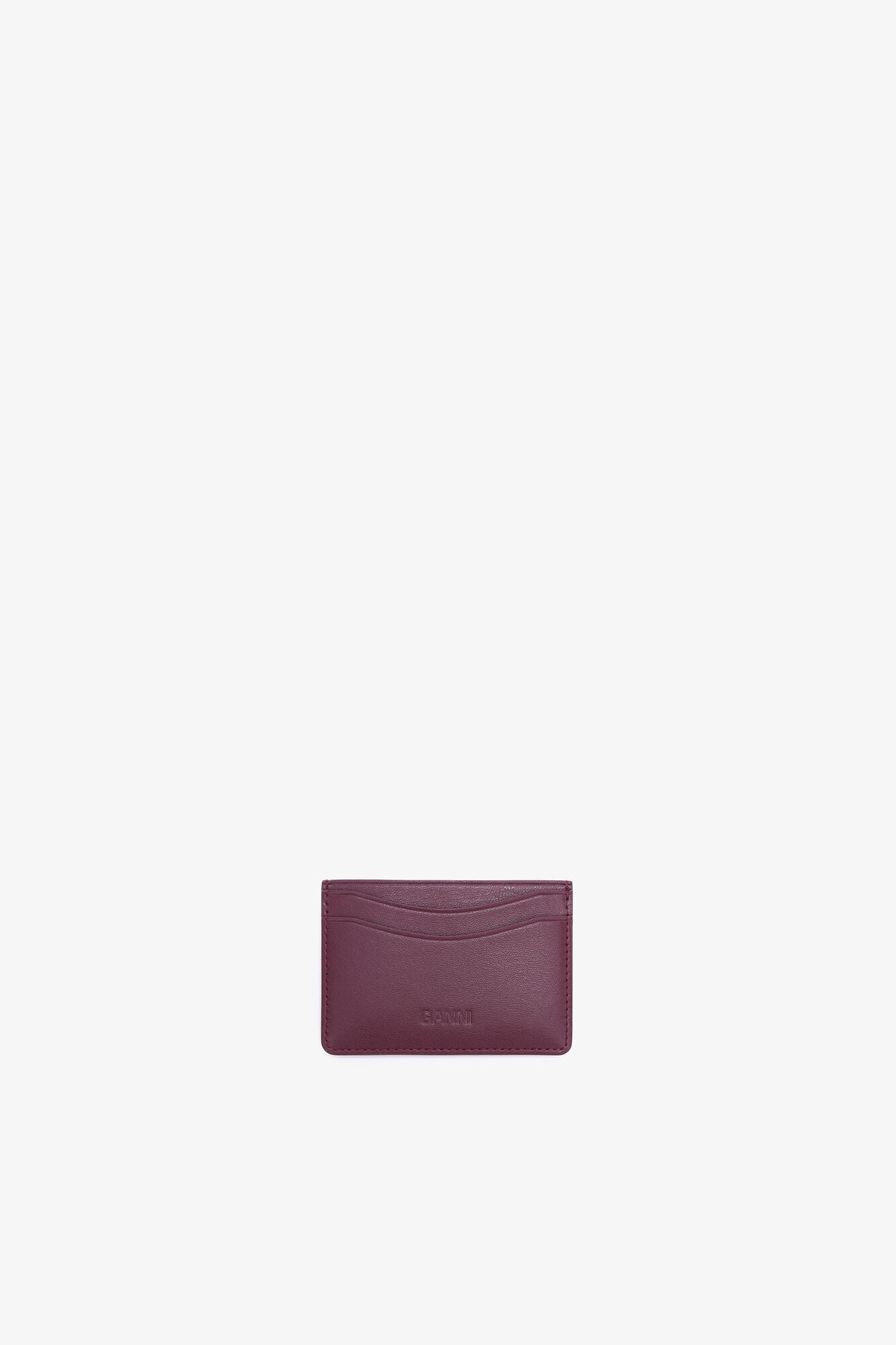 Burgundy Bou Card Holder in Burgundy - GANNI