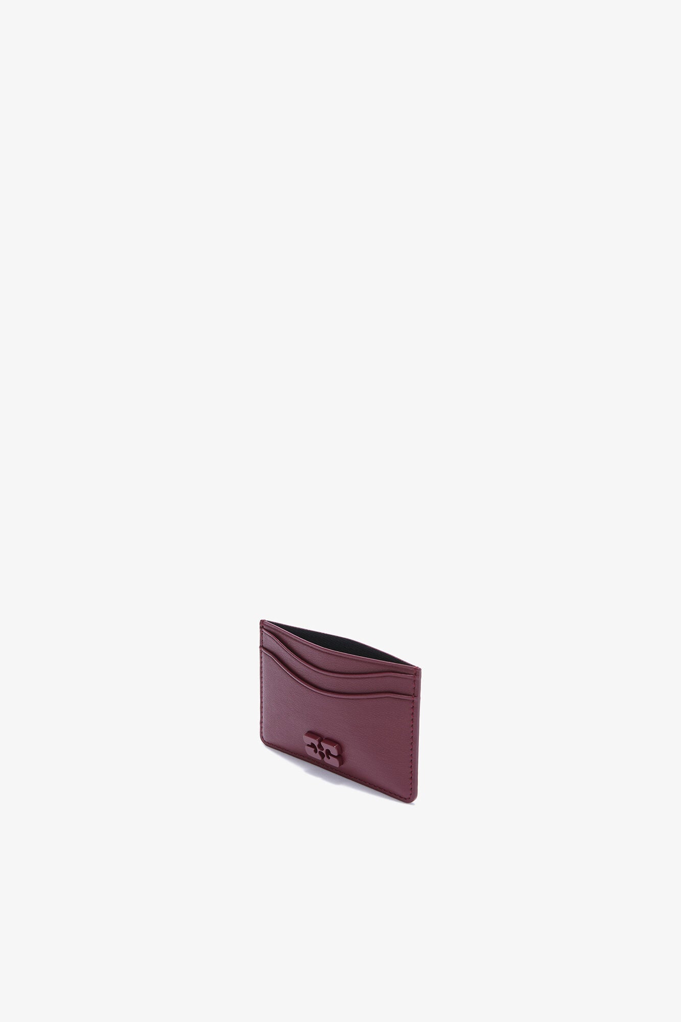 Burgundy Bou Card Holder in Burgundy - GANNI