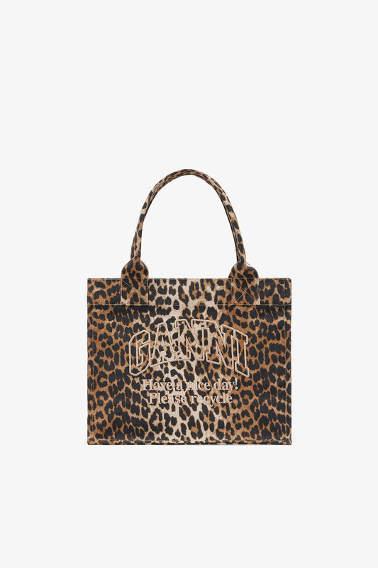Leopard Leopard Large Canvas Tote Bag - GANNI