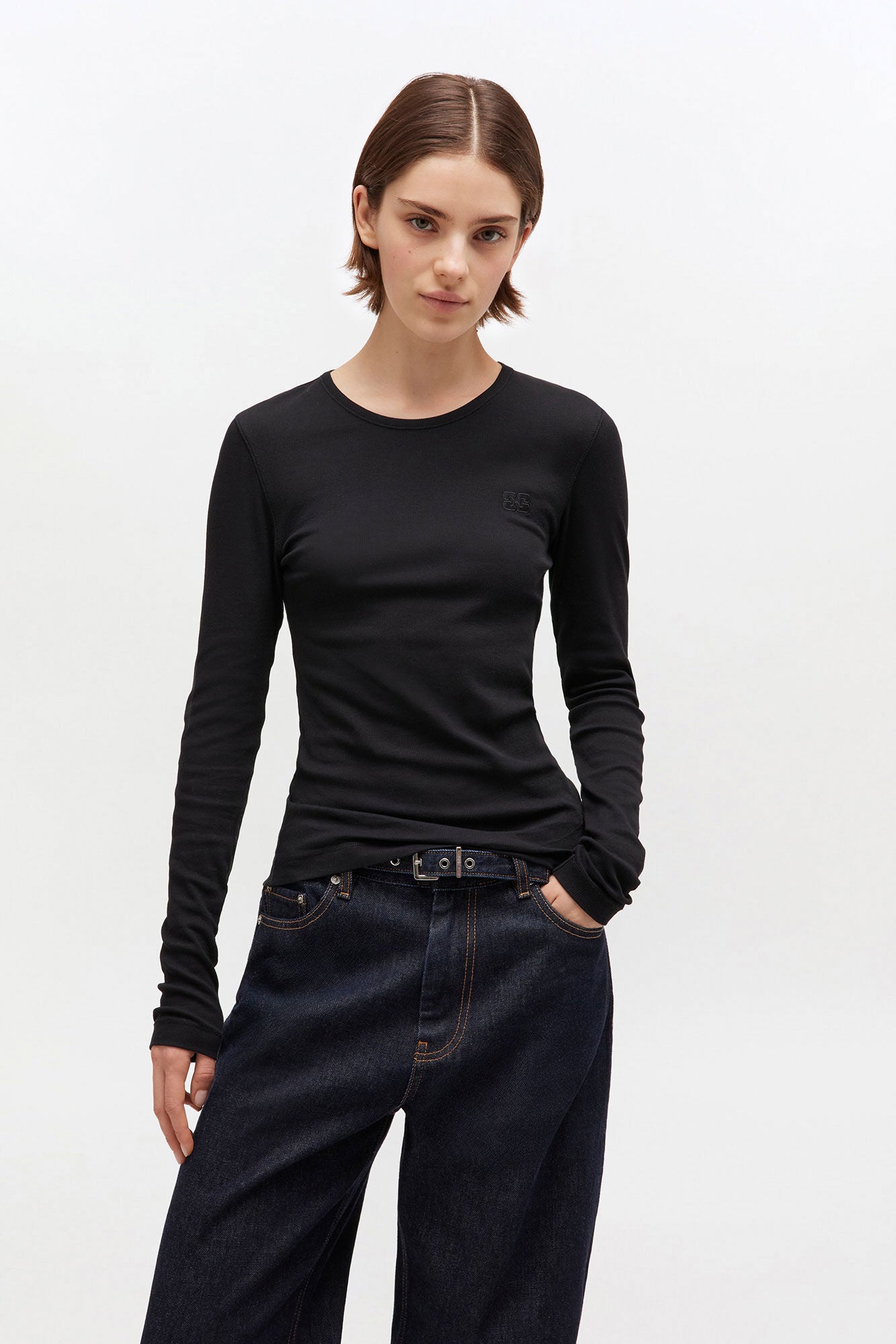 Black Rib Long-sleeve - GANNI