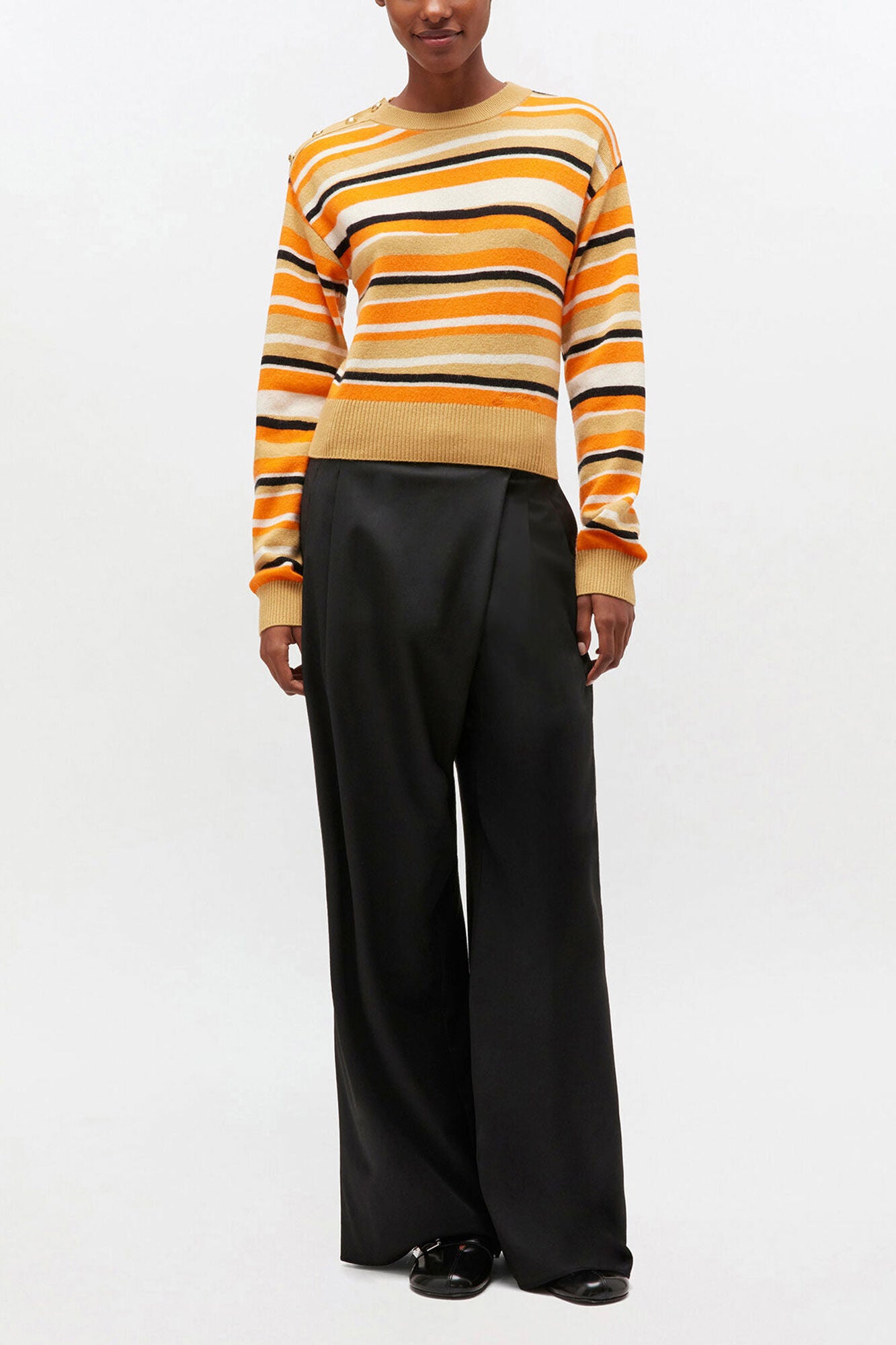 Black Cross-over Pants - GANNI
