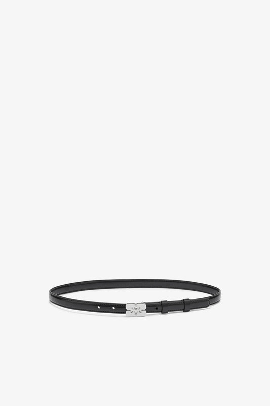 Kat Belt Small in Black Patent - GANNI