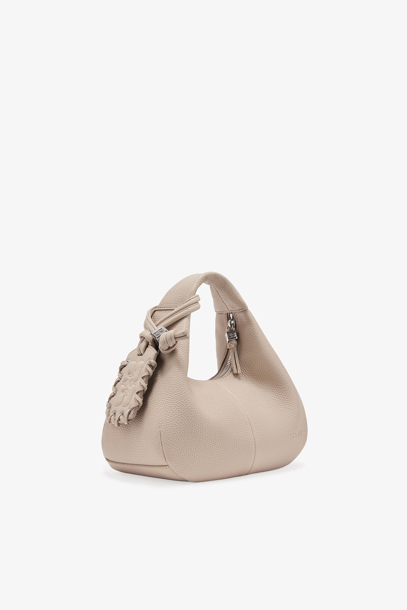White Pepper Light Grey Mini Hobo Bag - GANNI