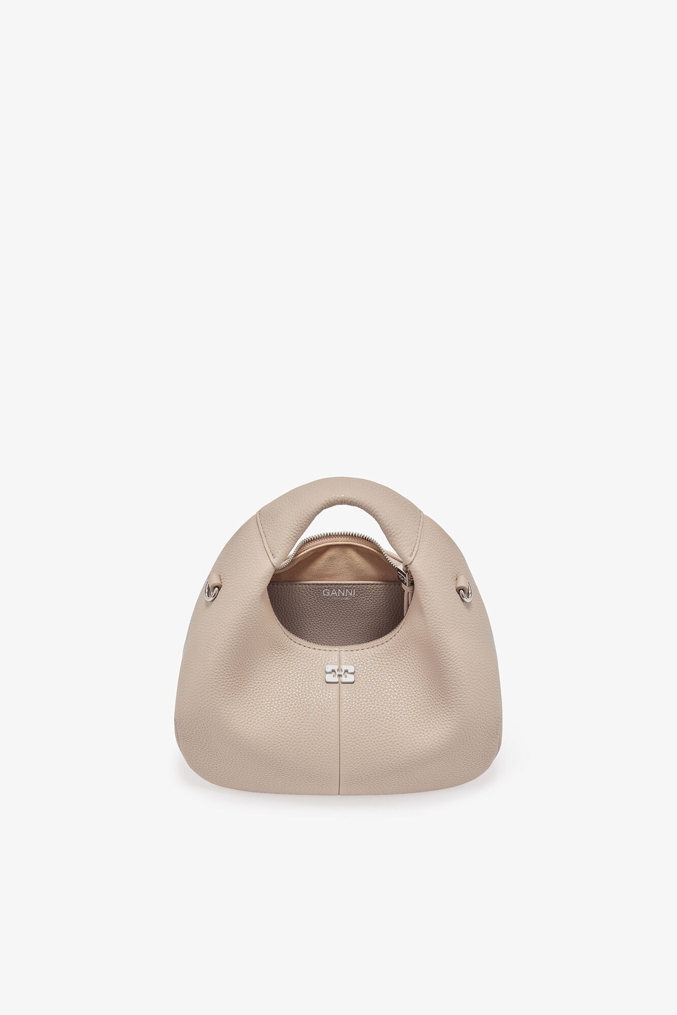 White Pepper Light Grey Mini Hobo Bag - GANNI