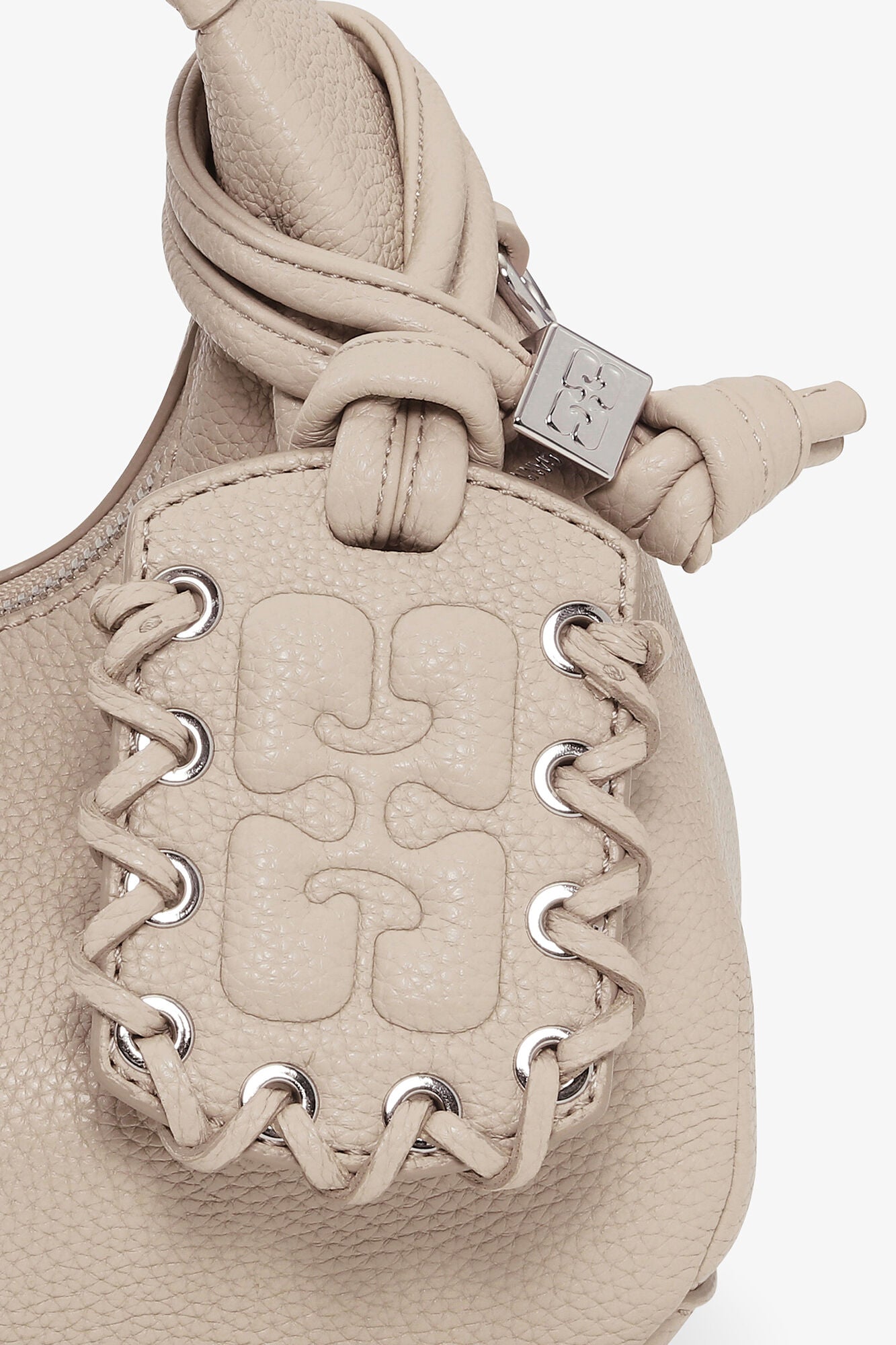 White Pepper Light Grey Mini Hobo Bag - GANNI