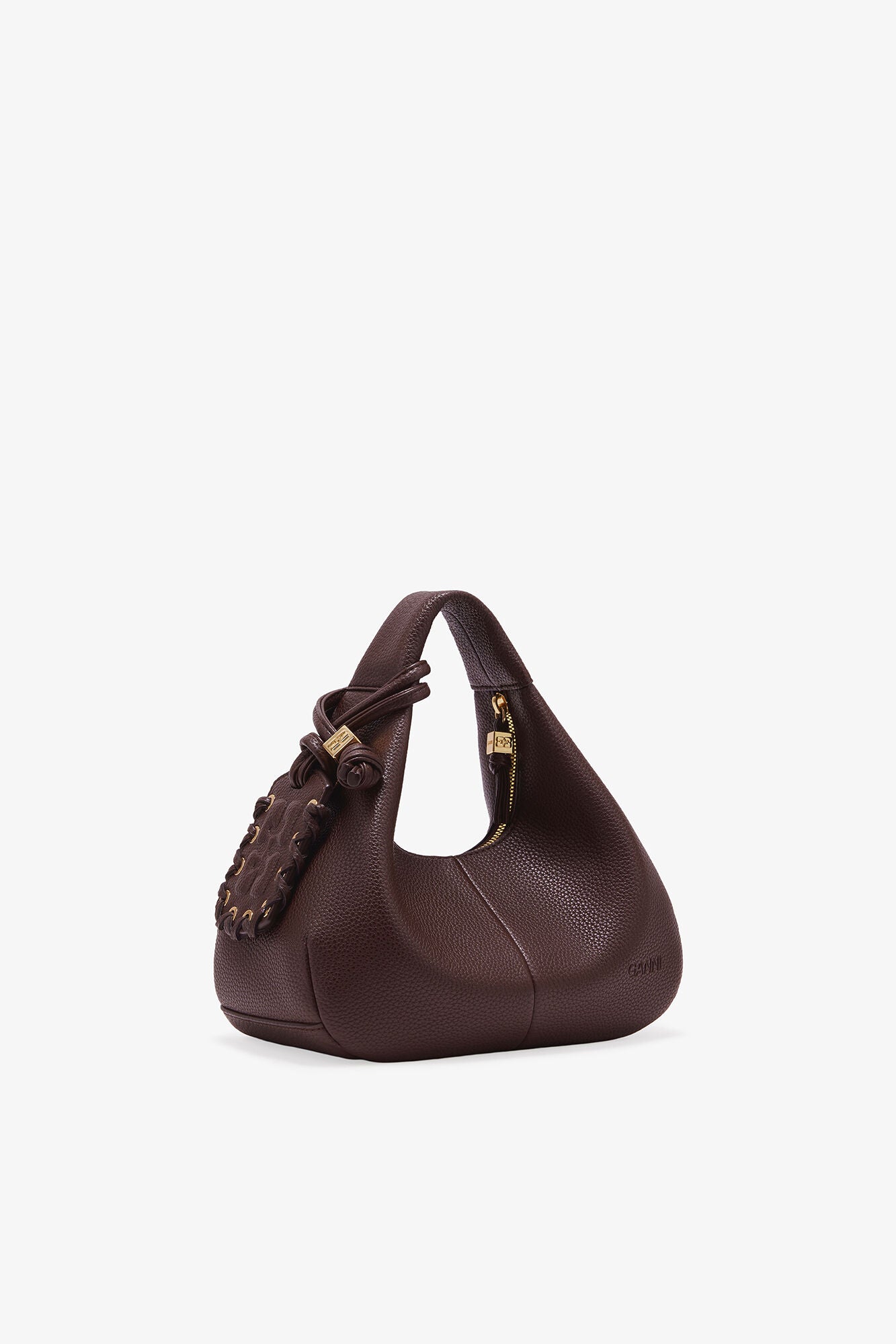 Chicory Coffee Brown Mini Hobo Bag - GANNI
