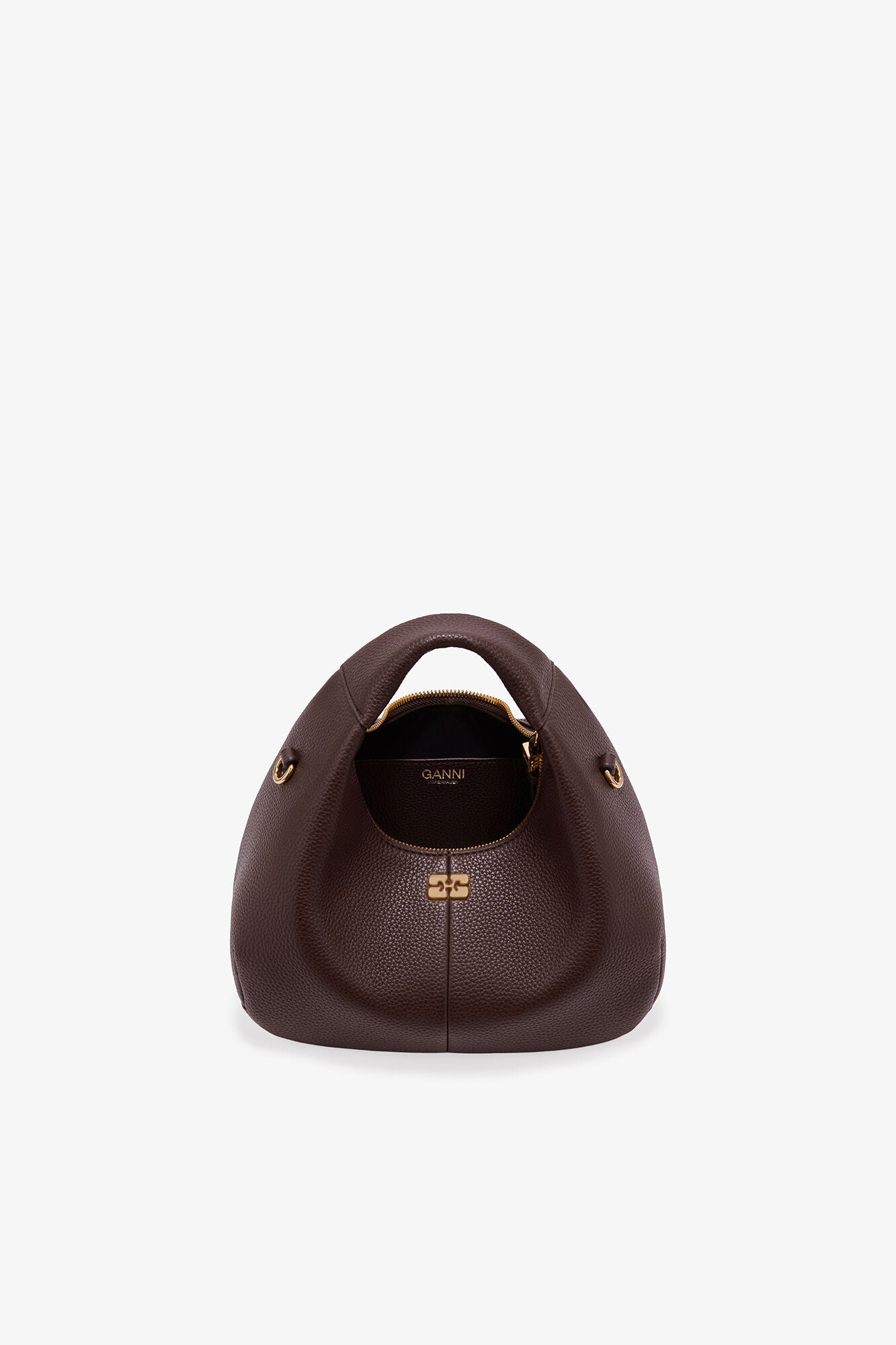Chicory Coffee Brown Mini Hobo Bag - GANNI
