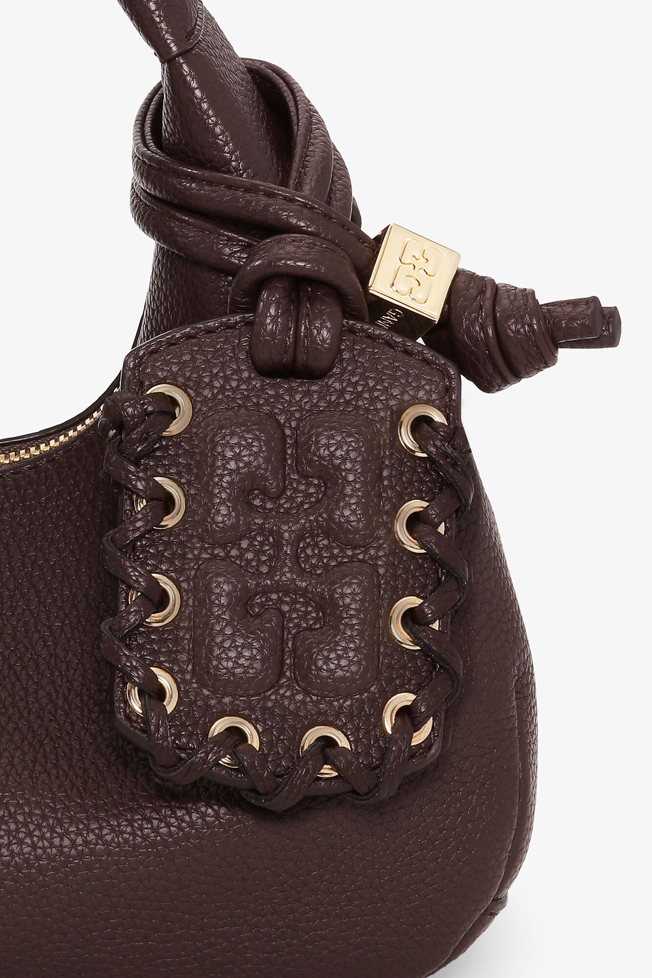 Chicory Coffee Brown Mini Hobo Bag - GANNI
