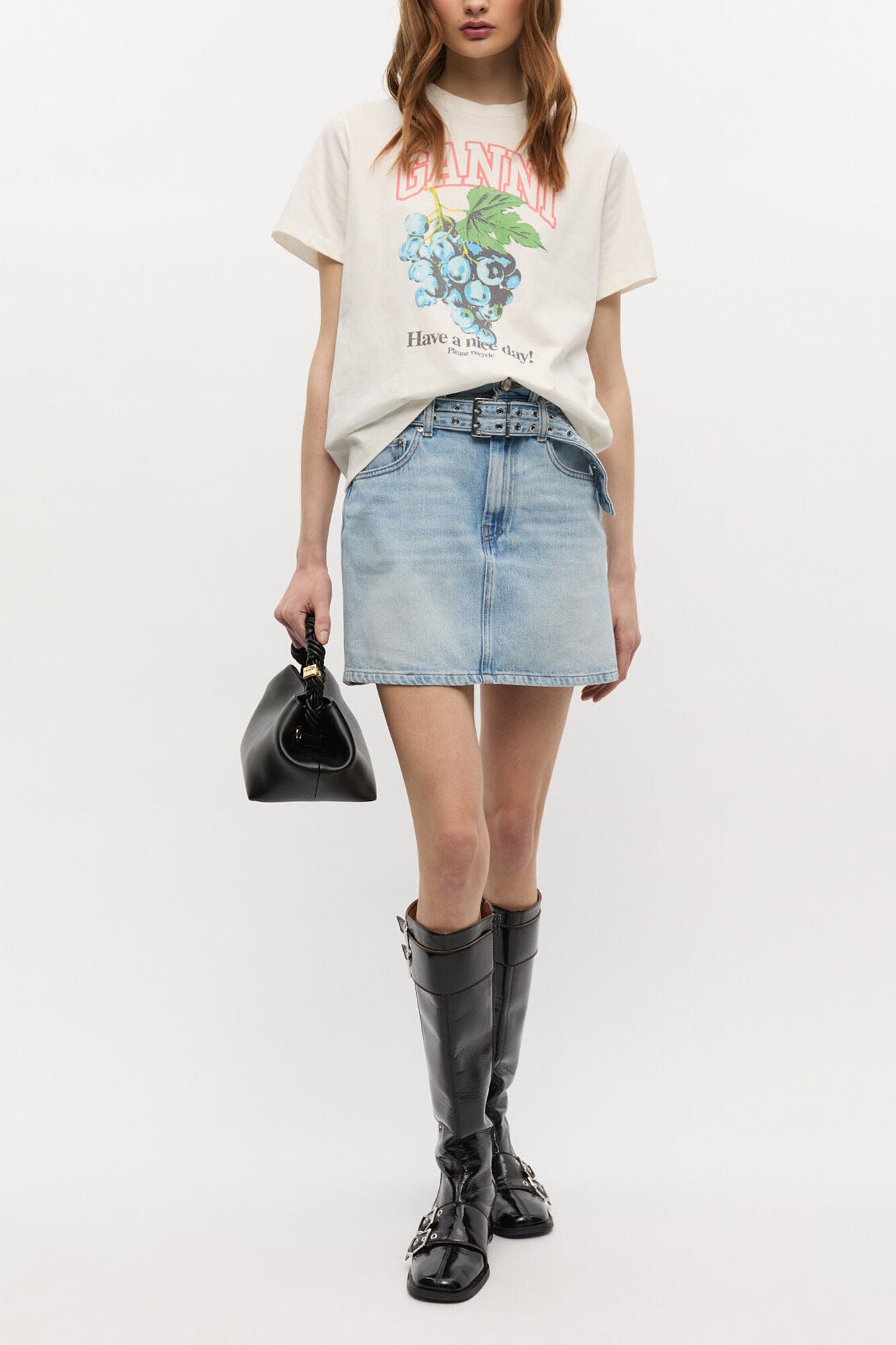 Ivory Grapes Print T-shirt - GANNI