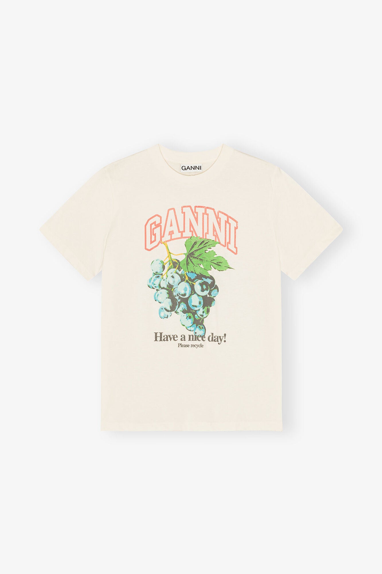 Ivory Grapes Print T-shirt - GANNI