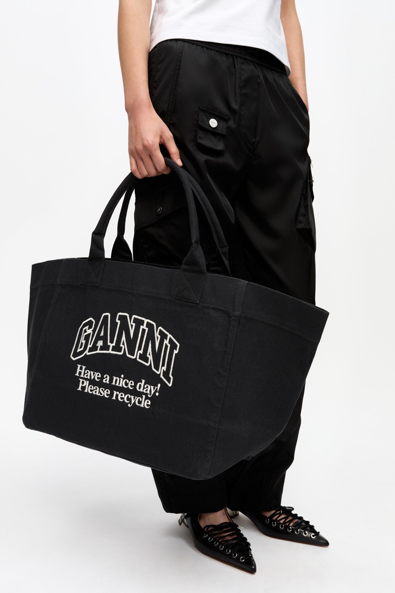 Phantom Black XXL Tote - GANNI