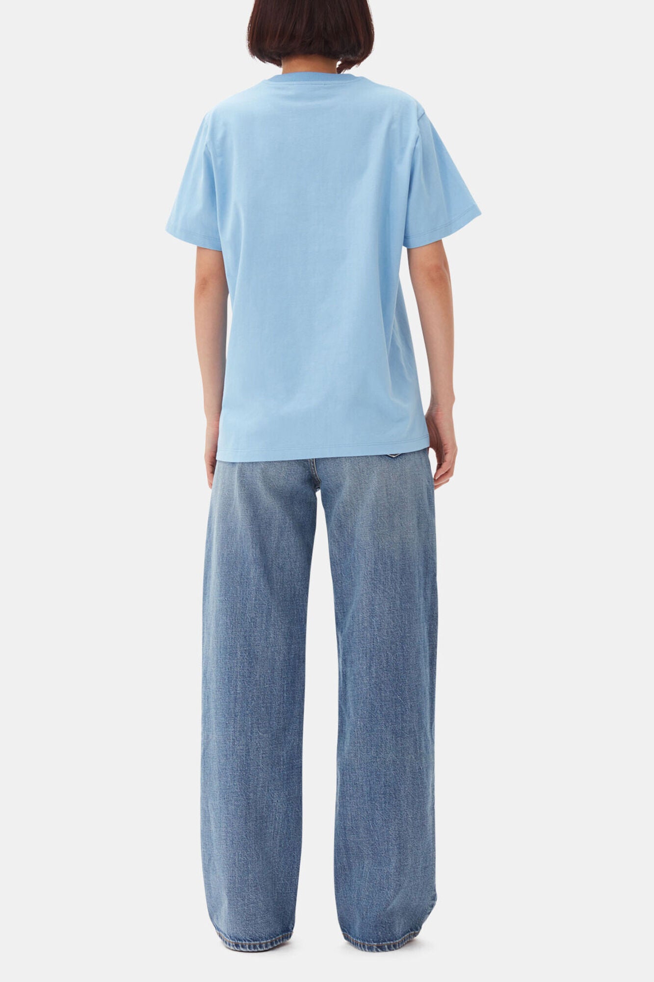 Blue Relaxed Jersey Tiger T-shirt - GANNI