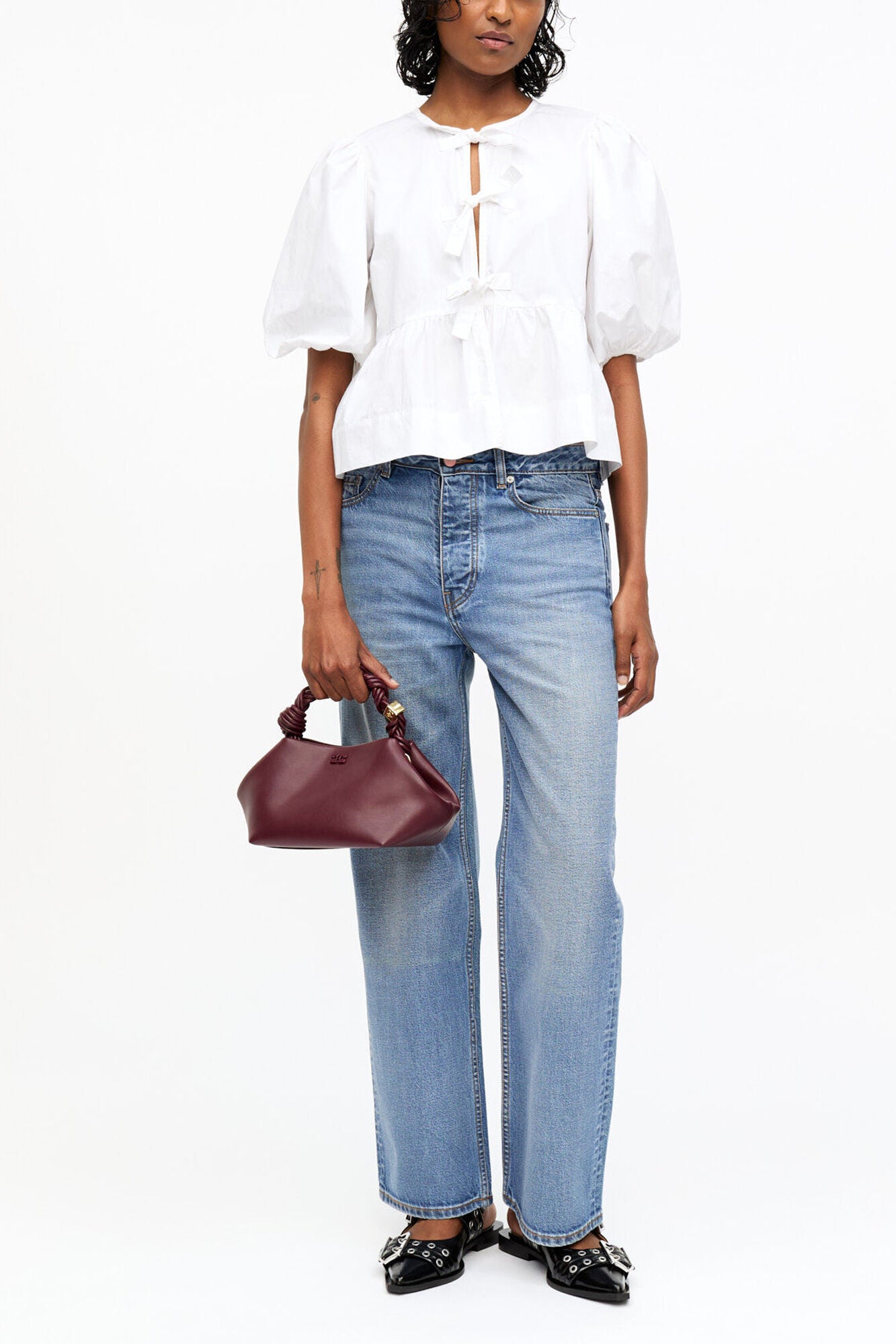 Burgundy Burgundy Small Bou Bag - GANNI