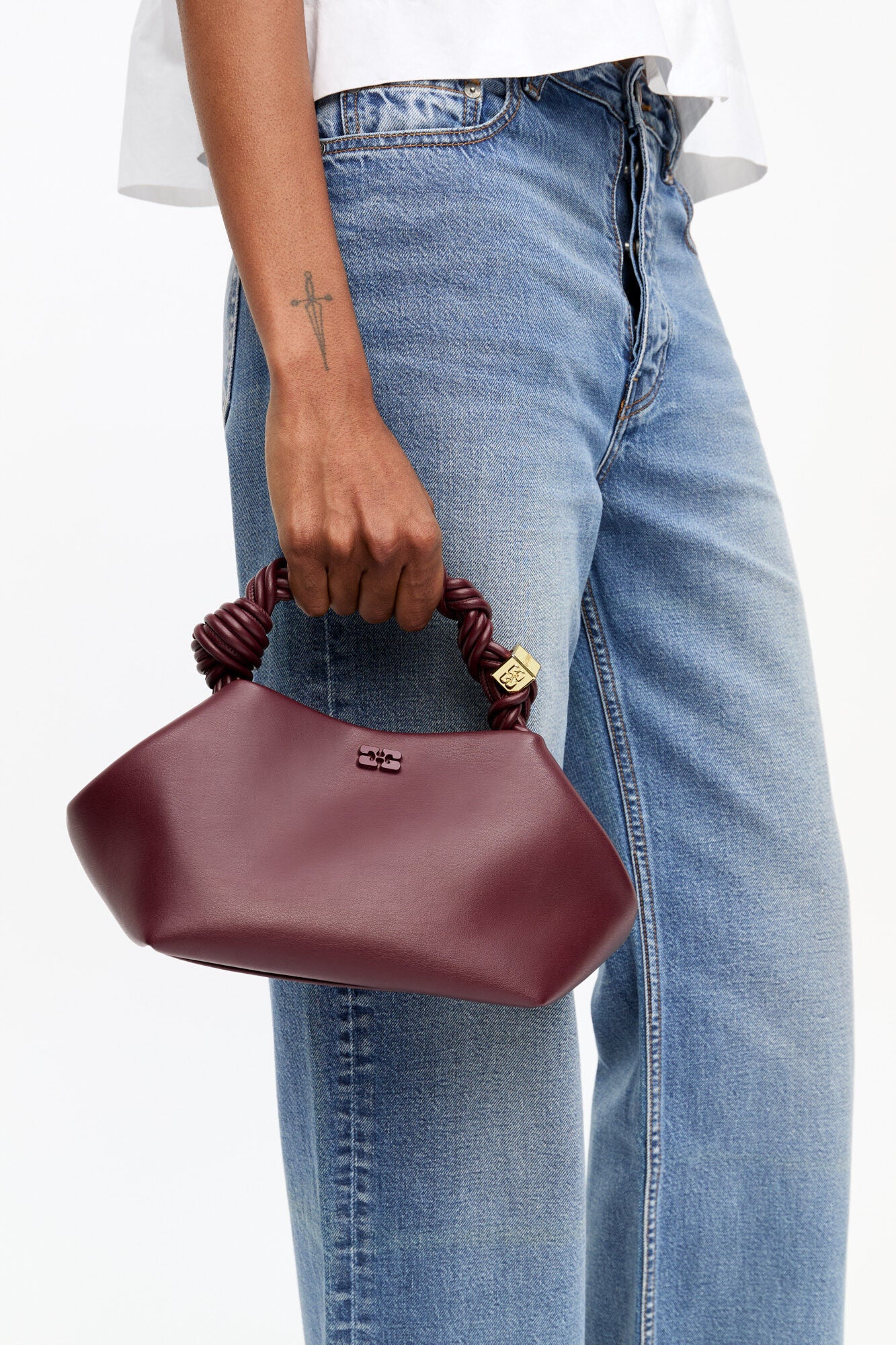 Burgundy Burgundy Small Bou Bag - GANNI
