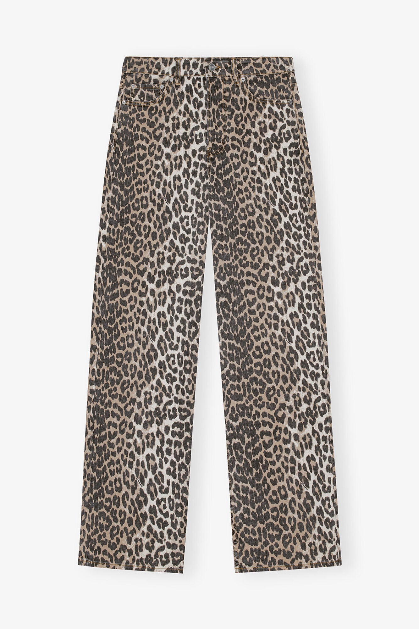 Izey Jeans in Leopard Print - GANNI