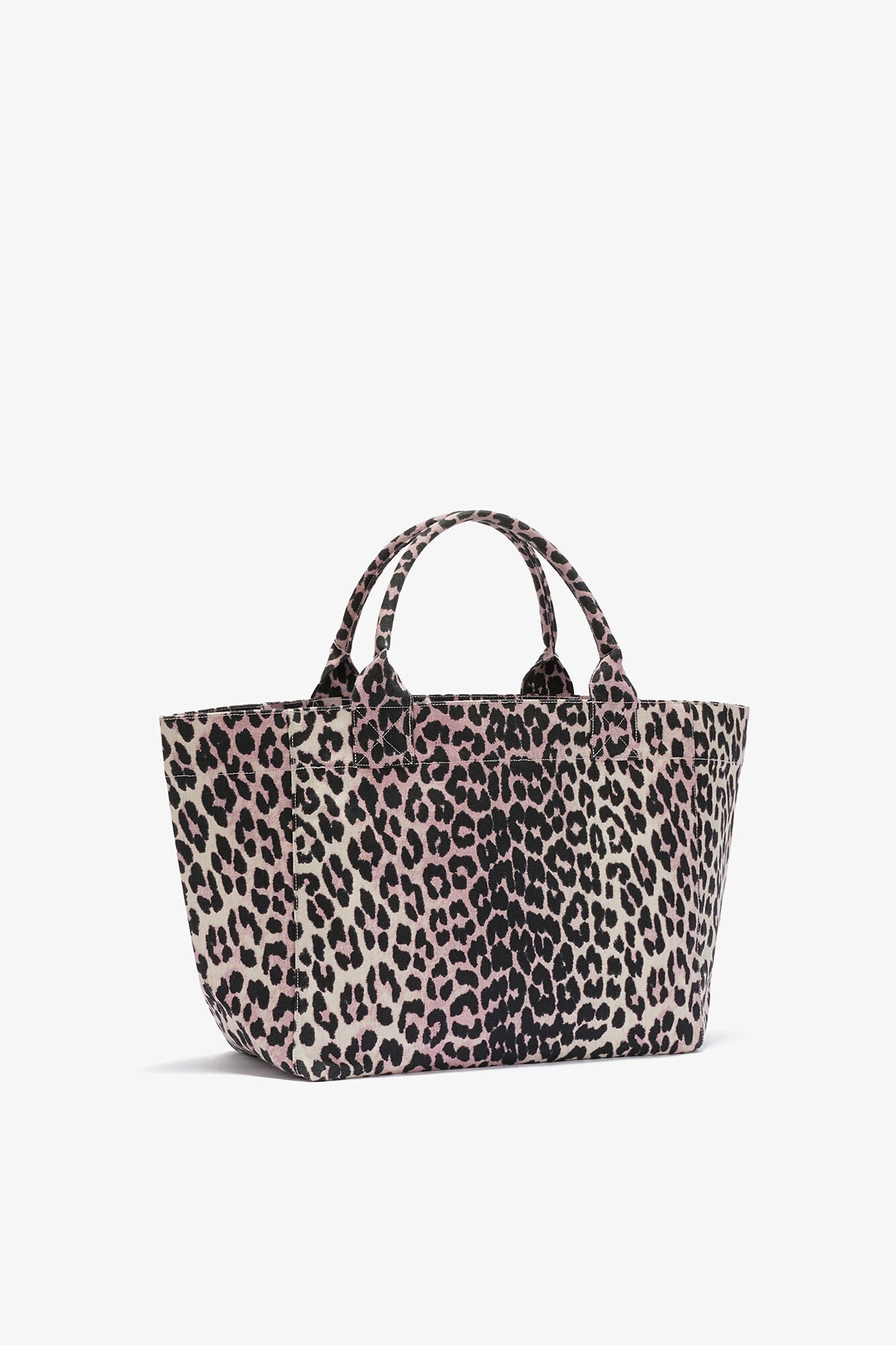 Bleached Mauve Leopard Medium Tote - GANNI