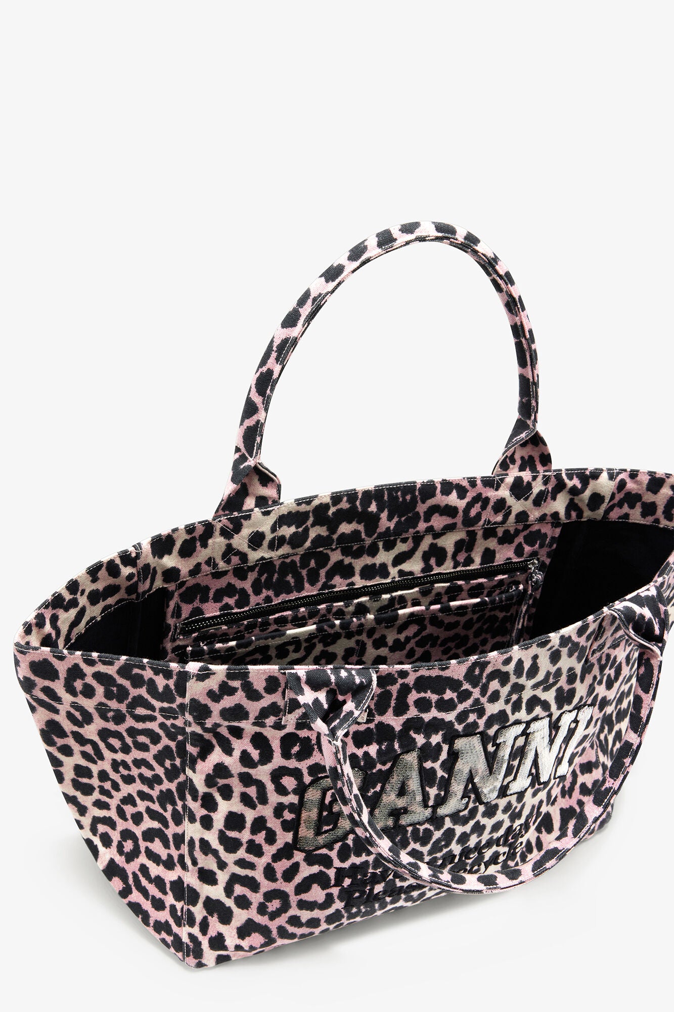 Bleached Mauve Leopard Medium Tote - GANNI
