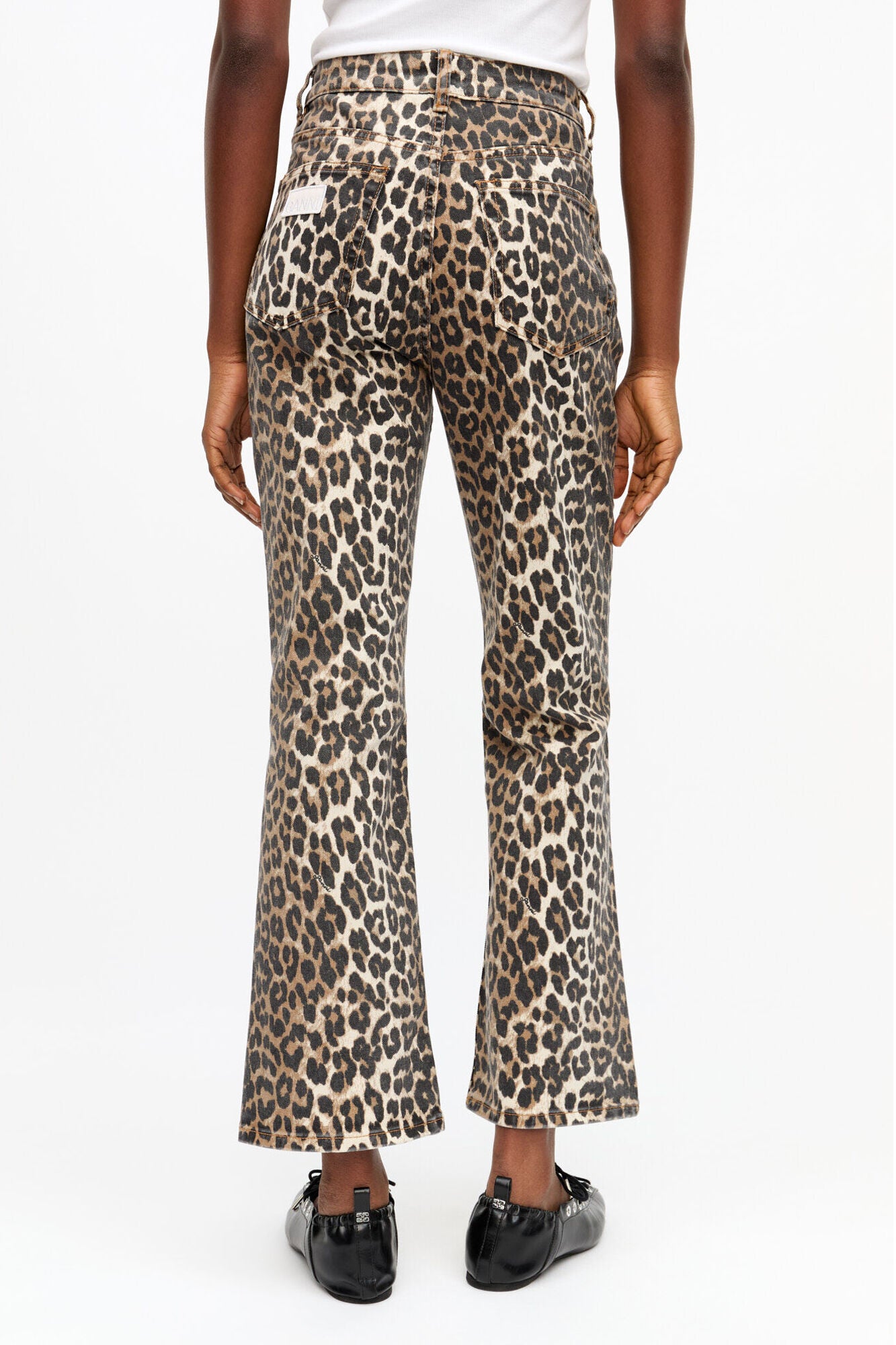 Betzy Cropped Jeans in Leopard Print - GANNI