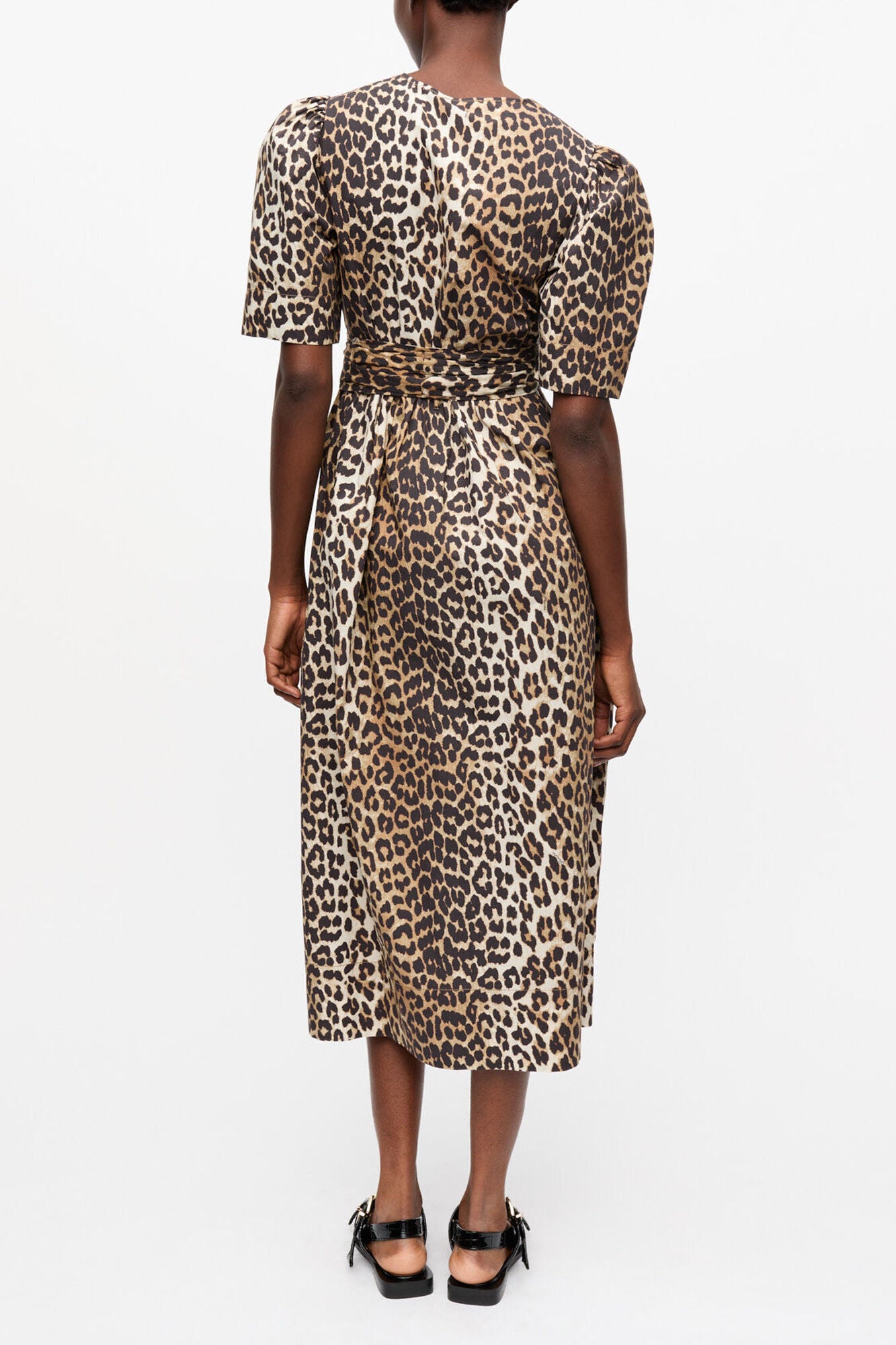 Leopard Printed Cotton Dress - GANNI