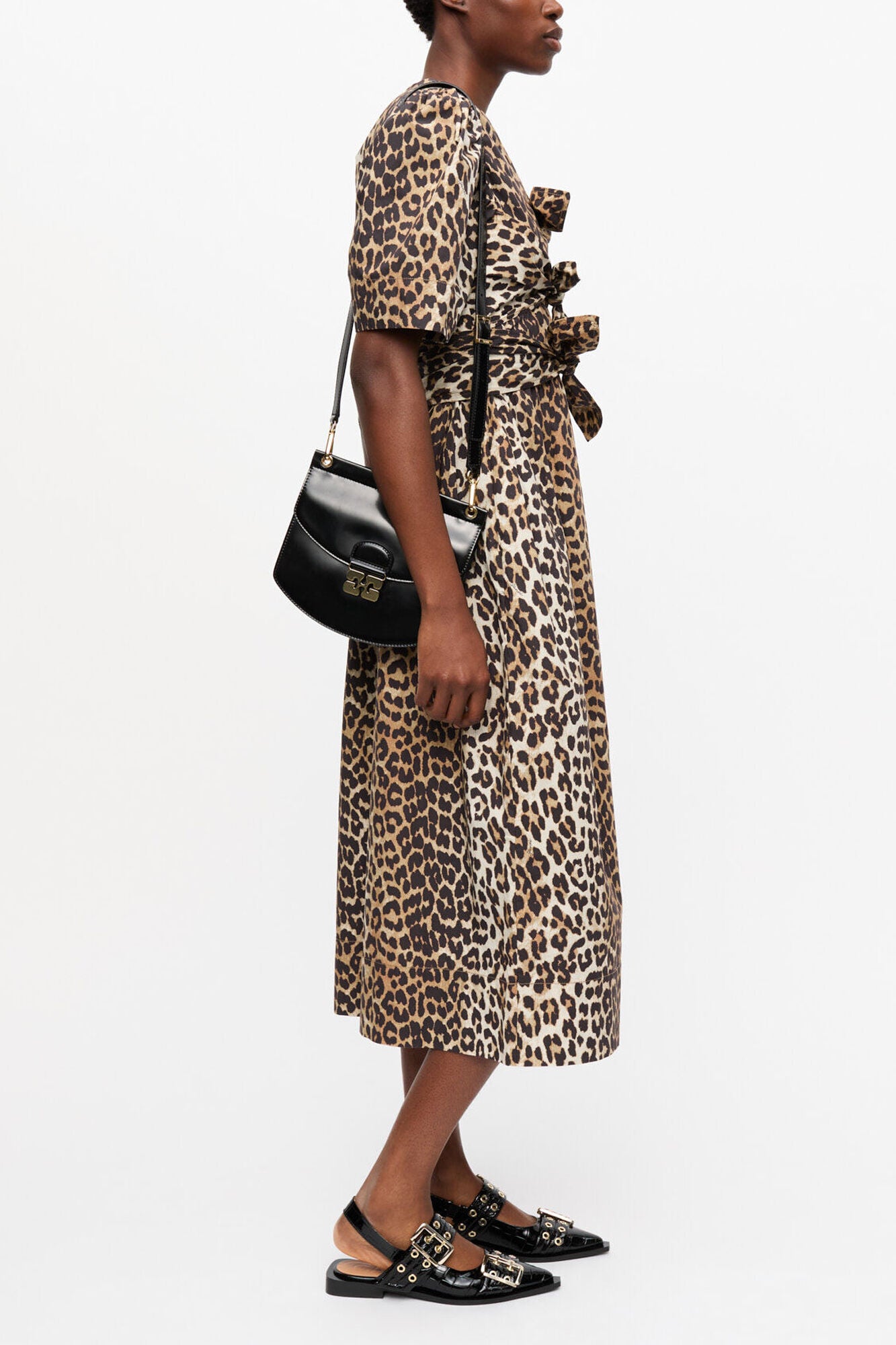 Leopard Printed Cotton Dress - GANNI