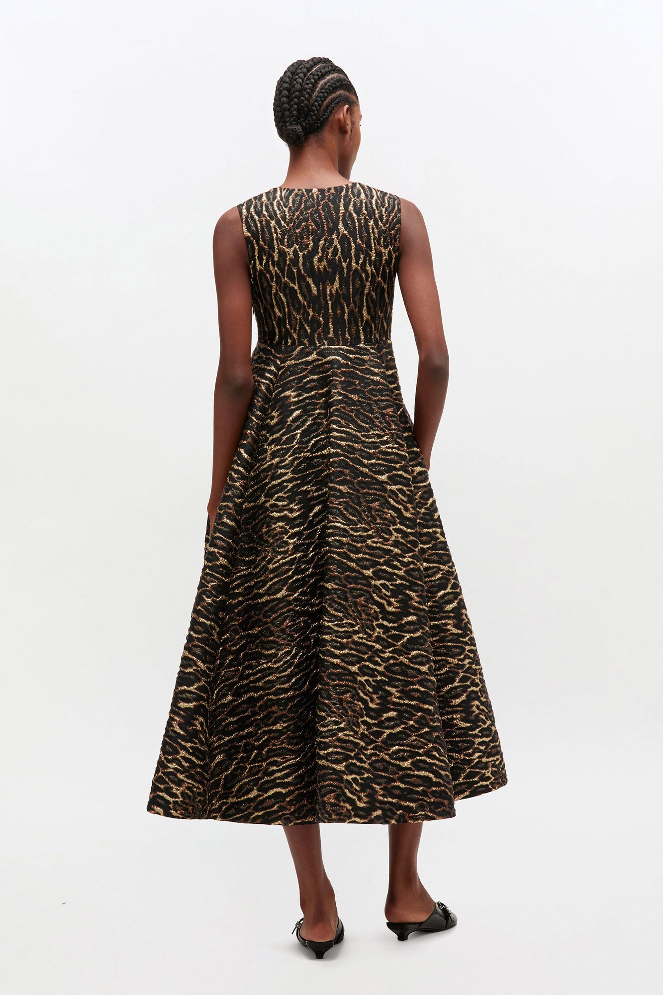Metallic Cloque Long Dress - GANNI