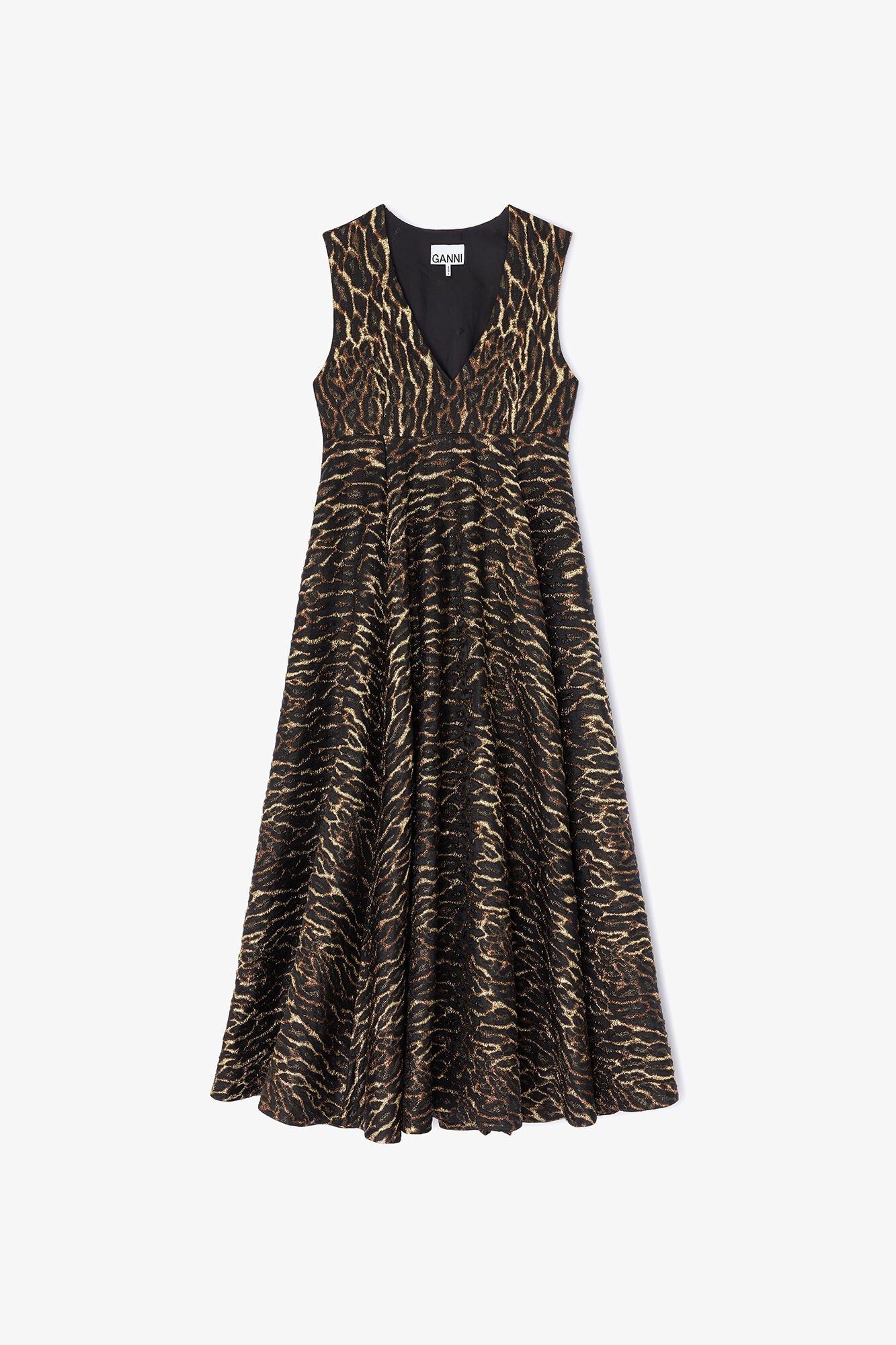 Metallic Cloque Long Dress - GANNI