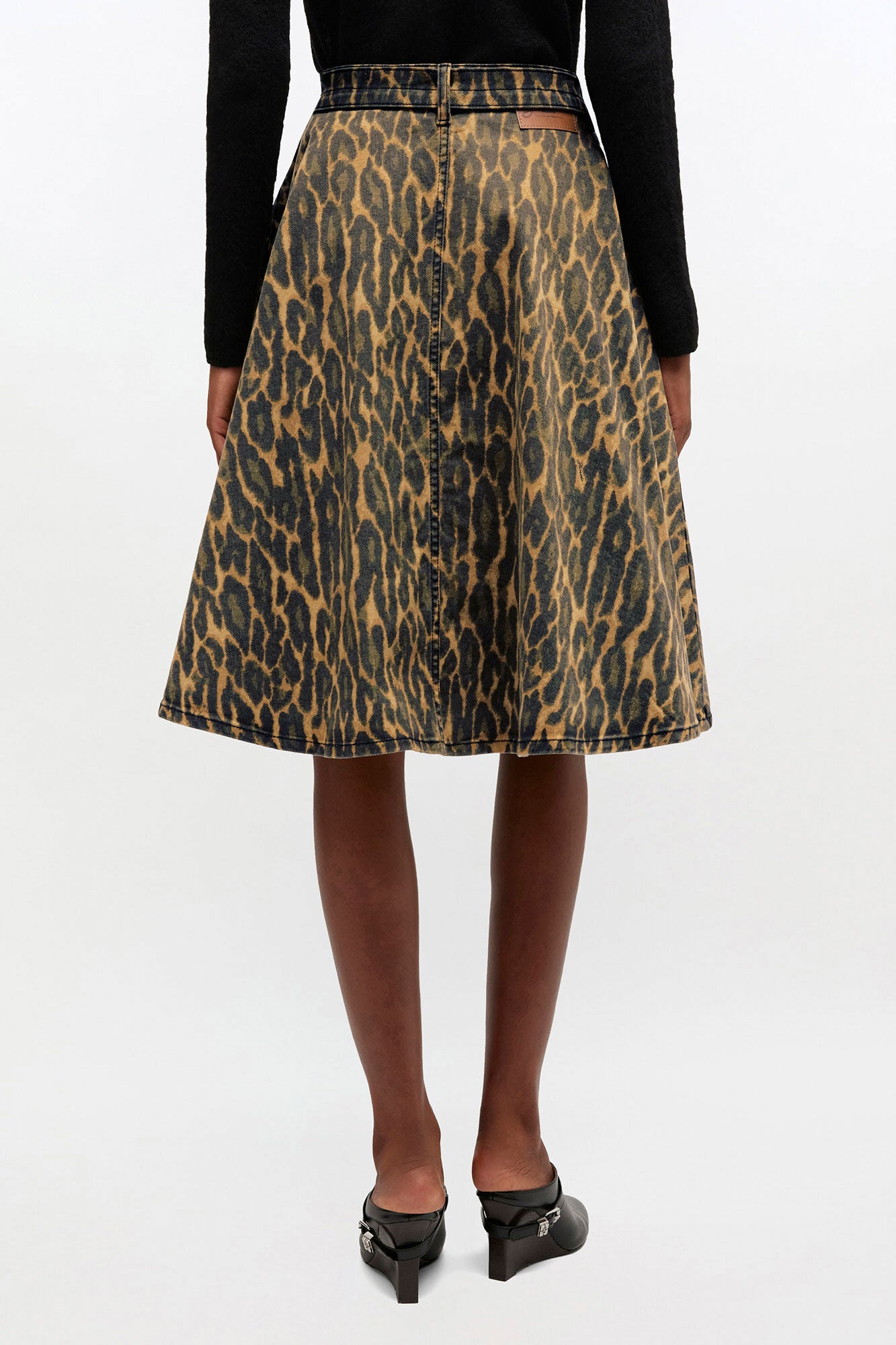 Leopard Denim Wrap Skirt - GANNI
