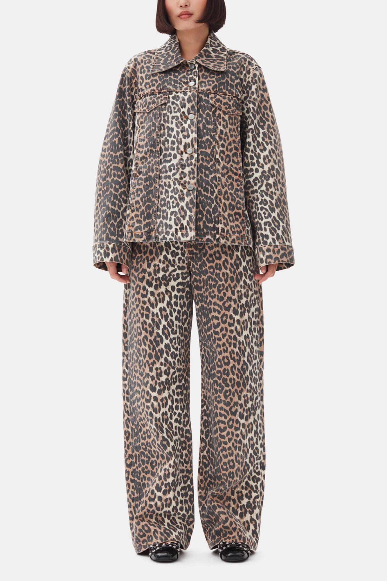 Leopard Denim Jacket - GANNI