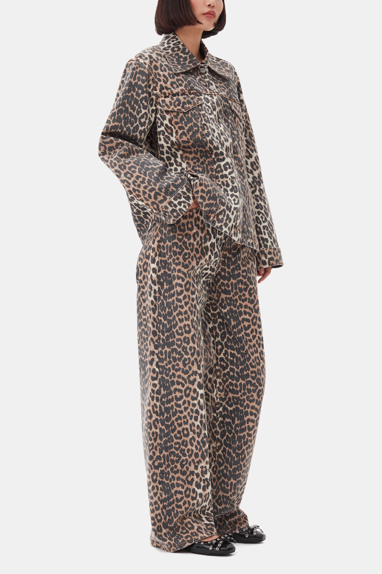 Leopard Denim Jacket - GANNI